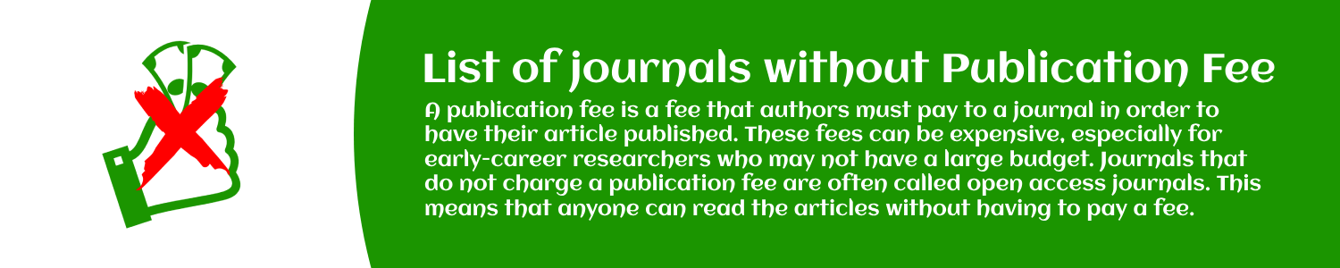 List of Journals Without Publication Fee